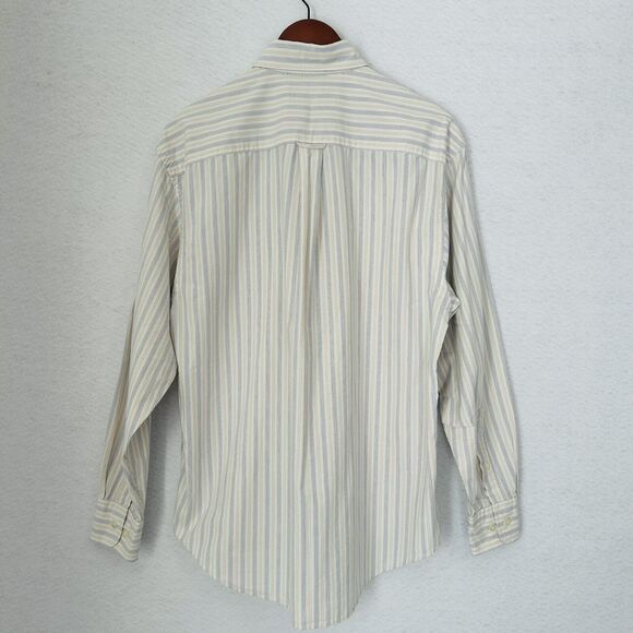 Nautica Button Up Shirt Men Medium Multi Vertical Stripe Cotton Logo Classic - Picture 12 of 12